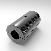 One-Piece Split Clamp-Type Rigid Coupling, Heavy Duty, Steel w/ Keyways